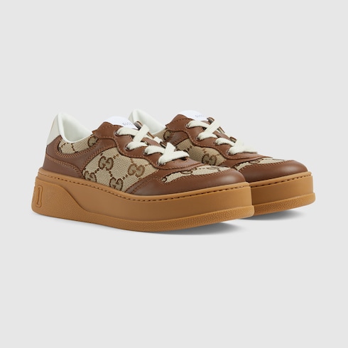 Kinder-Sneaker aus Leder mit Plateausohle