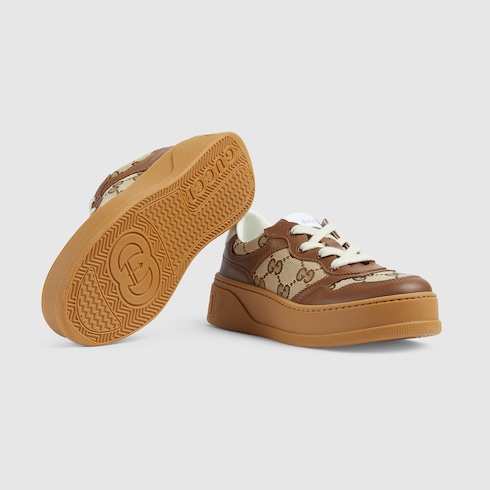 Kinder-Sneaker aus Leder mit Plateausohle