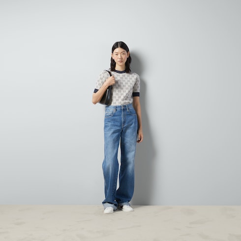 Maglia GG jacquard in lamé