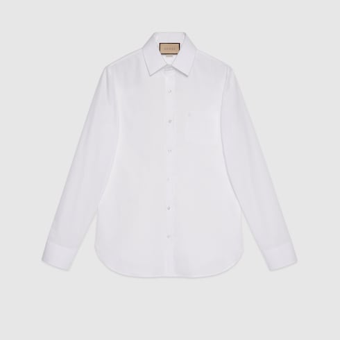Cotton shirt with Double G embroidery