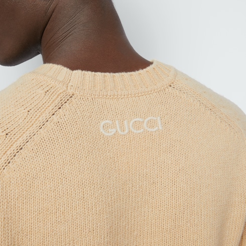 Jersey de Lana con bordado Gucci en beige GUCCI ES
