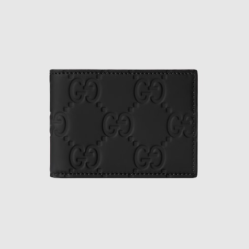 GG rubber-effect bi-fold wallet