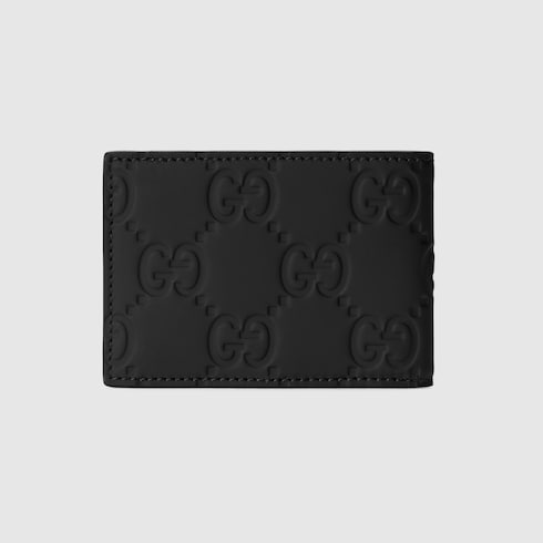 GG rubber-effect bi-fold wallet