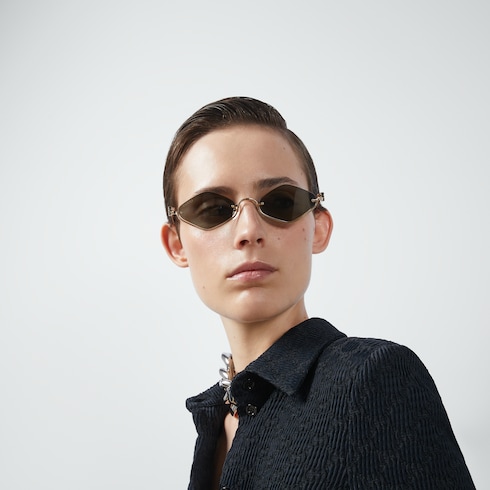 韓国 ファッション通販 Geometric frame sunglasses in gold-toned | GUCCI® US 化粧下地