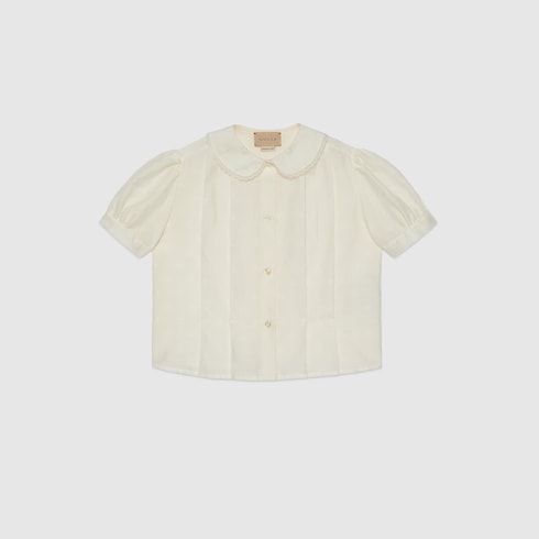 Camicia bambino in cotone jacquard con stelle GG