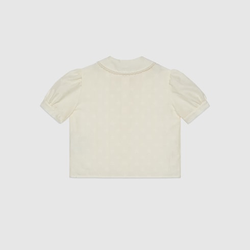 Camicia bambino in cotone jacquard con stelle GG