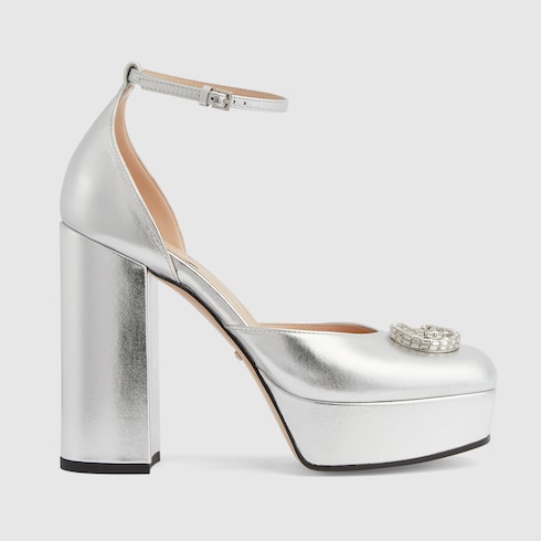 Gucci leather sale platform pumps