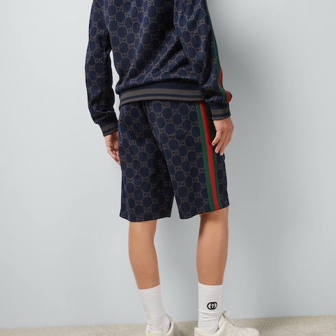 Shorts da jogging in jersey di cotone con motivo GG