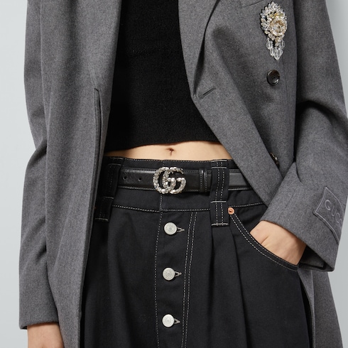 GG Marmont thin belt with crystals