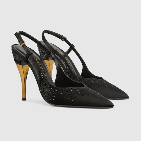 Black store slingback pumps