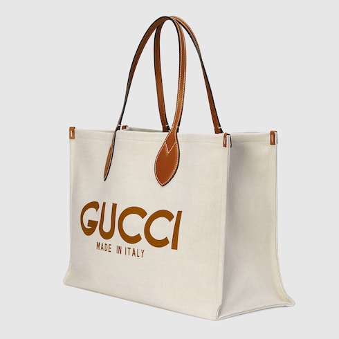 Gucci print store tote bag