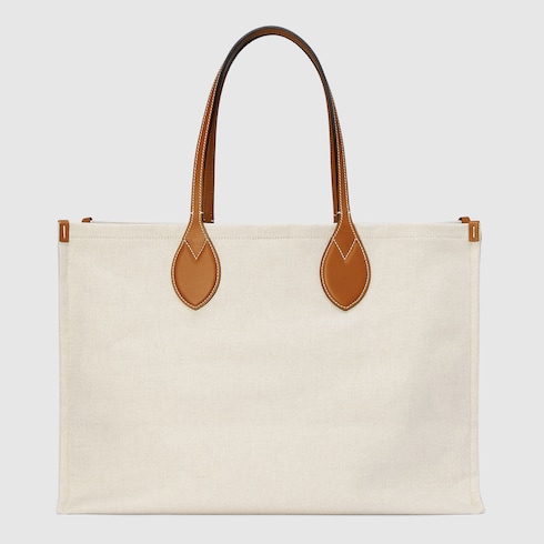 GroBe Shopper mit Gucci Print in beigefarbener Canvas GUCCI DE
