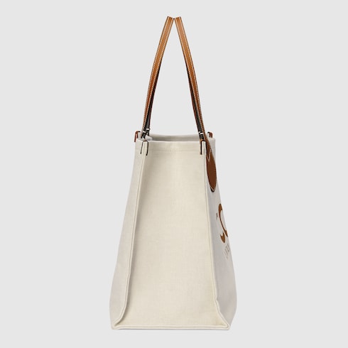 GroBe Shopper mit Gucci Print in beigefarbener Canvas GUCCI DE