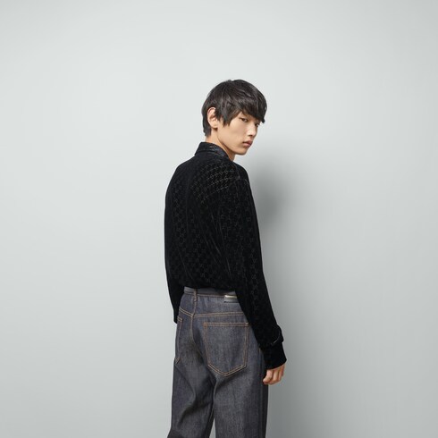 Gucci velvet sweatshirt clearance