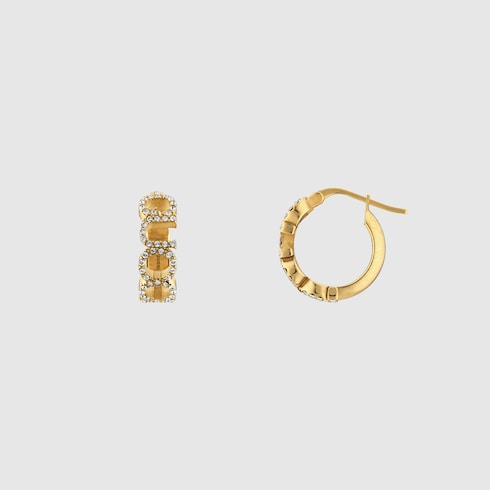 Pendientes de aro con inscripción "GUCCI"