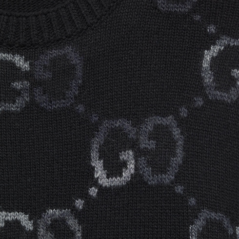 Wool jumper with GG intarsia Detail 4