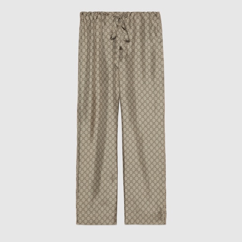 GG supreme print silk trousers Detail 2