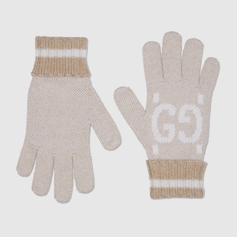 GG cashmere lamé gloves Detail 2