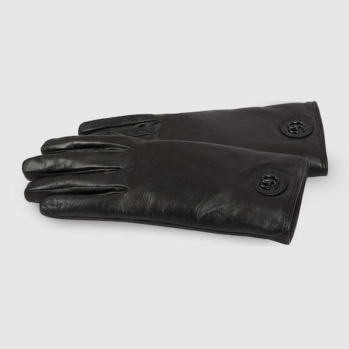 Leather gloves with Double G Detail 2