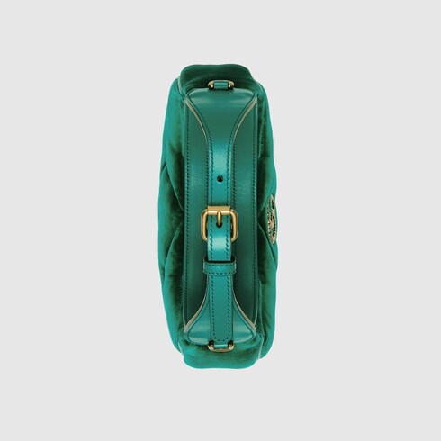 Mini borsa a mezzaluna GG Marmont in velluto verde GUCCI Italia