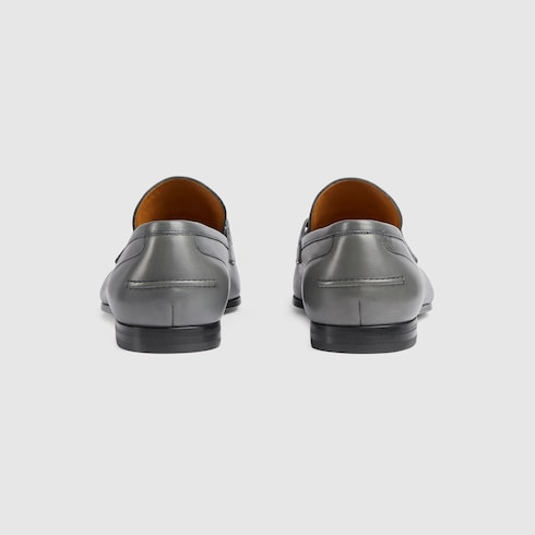 Mens grey leather loafers outlet
