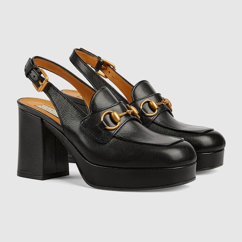 Sabot donna con Morsetto in pelle nera GUCCI Italia