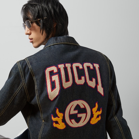 Gucci patch 2024 denim jacket