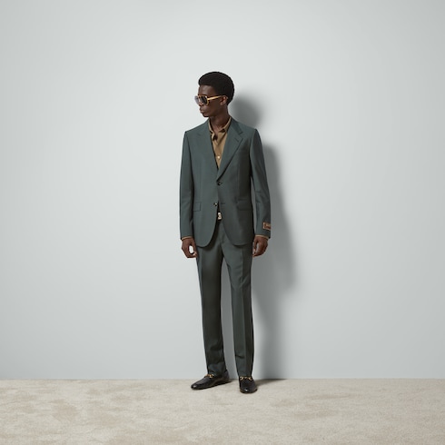 Anzug aus Wolle und Mohair in dunkelgrün | GUCCI® DE