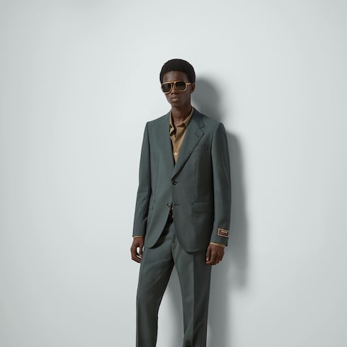 Anzug aus Wolle und Mohair in dunkelgrün | GUCCI® DE