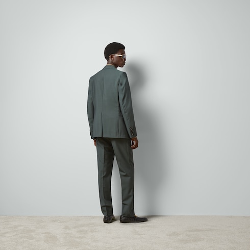 Anzug aus Wolle und Mohair in dunkelgrün | GUCCI® DE