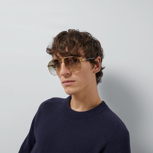 Sonnenbrille mit Rahmen im Pilotenstil