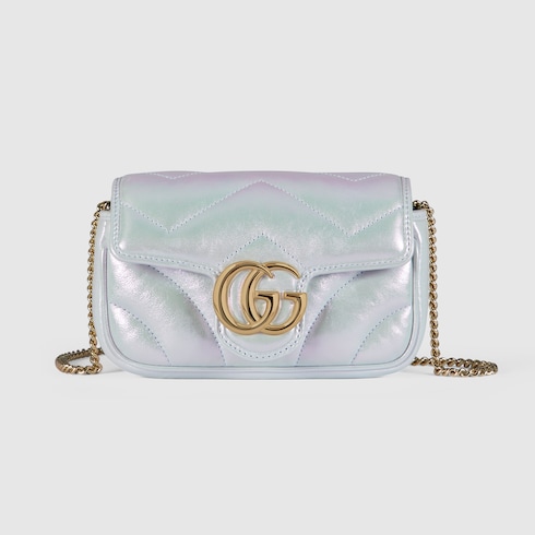 GG Marmont super mini bag in light blue leather GUCCI RO