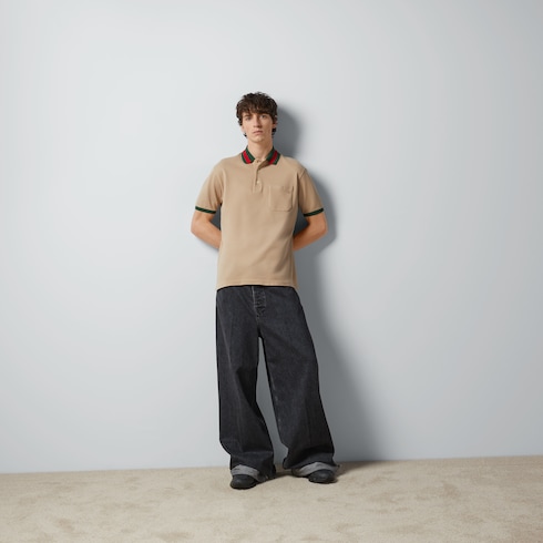 Рубашка-поло из хлопка-пике с воротником Web