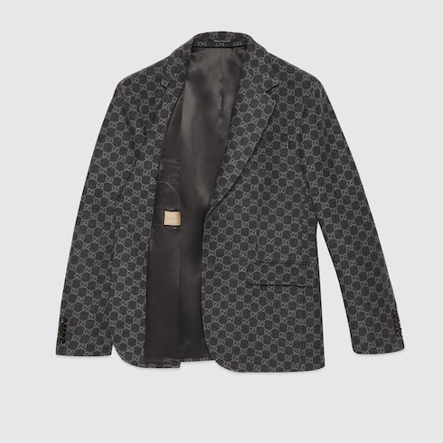 GG flannel jacket in Black Ready-to-wear | GUCCI® SI GG flannel jacket in Black Ready-to-wear | GUCCI® SI
