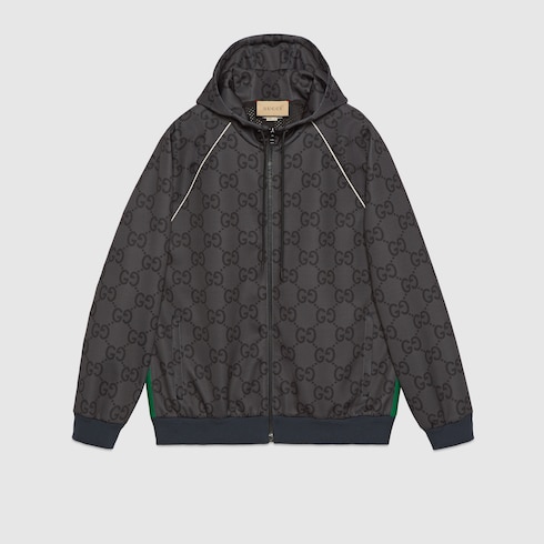Giacca Jumbo GG con zip e nastro Web