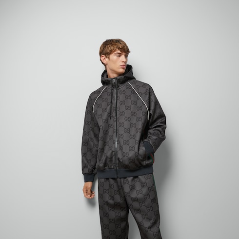 Giacca Jumbo GG con zip e nastro Web