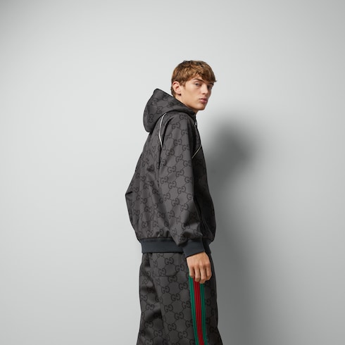 Giacca Jumbo GG con zip e nastro Web