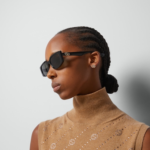 Rectangular-frame sunglases