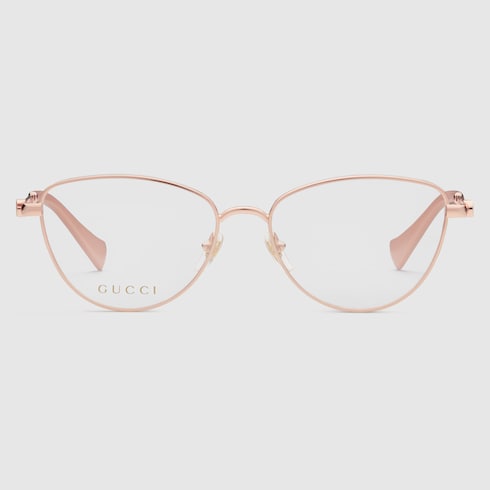 Cat eye optical frame in rose gold GUCCI CZ