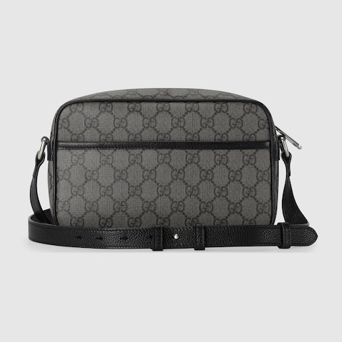 Mini borsa a spalla Gucci in tessuto GG Supreme grigio e nero GUCCI Italia