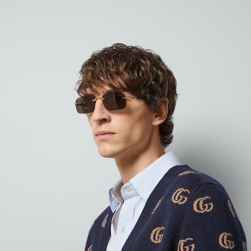 Rectangular frame sunglasses