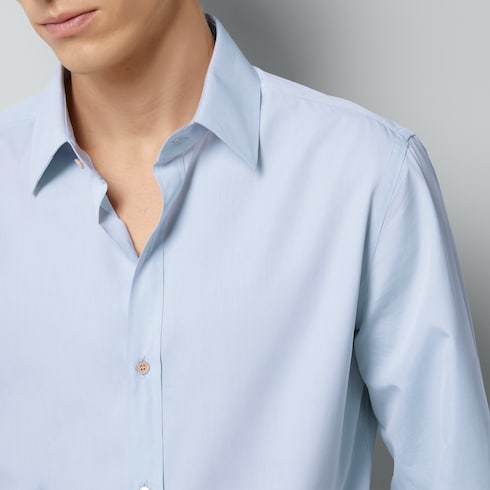 Camicia in popeline di cotone con Doppia G