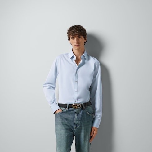 Camicia in popeline di cotone con Doppia G