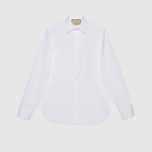 Cotton poplin shirt with Double G