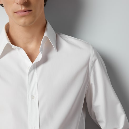 Cotton poplin shirt with Double G