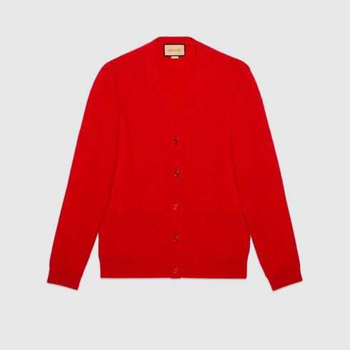 GG wool cardigan in red | GUCCI® US