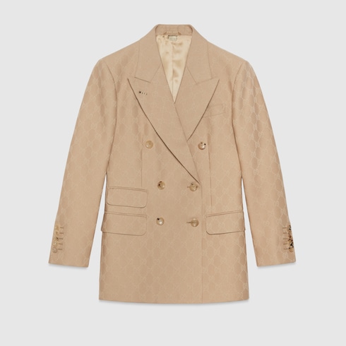 Chaqueta jacquard de lana con GG