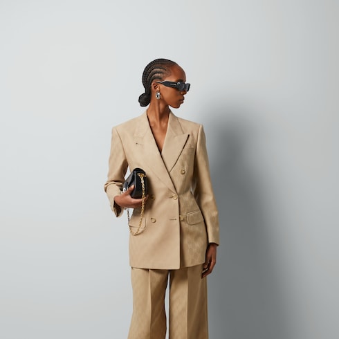 Chaqueta jacquard de lana con GG