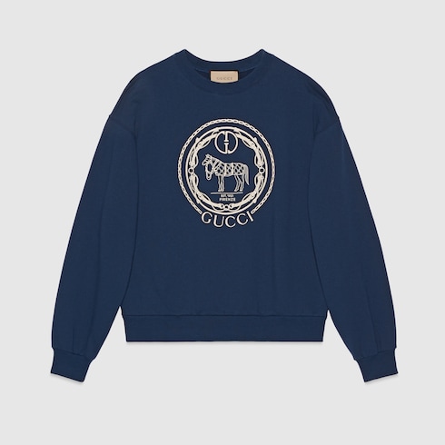 Cotton jersey sweatshirt with embroidery Detail 2