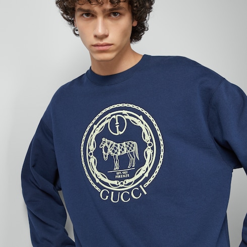 Cotton jersey sweatshirt with embroidery Detail 3